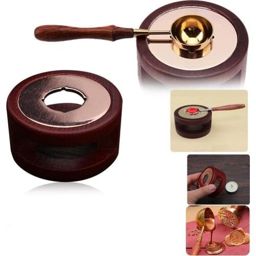 Wax Seal Furnace Wax Sticks Melting Tool Melting Stove Pot Wooden Retro Furnace for Wax Sealing
