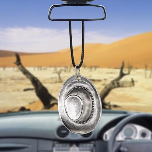 Personalized Creative Car Pendant cowboy hat Rearview Mirror Decoration Hanging Ornaments Automobiles Interior Cars Accessories