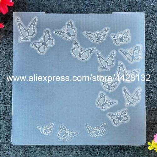 Butterfly Plastic Embossing Folder For Scrapbook DIY Album Card Tool Plastic Template 15x15cm 9012037