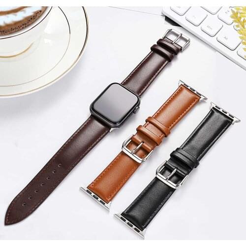 Strap for apple watch band leather loop 44mm 42mm 40mm 38mm watchband for iwatch 44mm 40mm series 5 4 3 2 1 bracelet belt bands