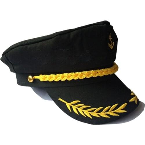 Captain Costume Boat Yacht Ship Sailor Navy Captain Hat Party Cosplay Cap Sea Boating Sailors Navy Captain Boating Military Hat