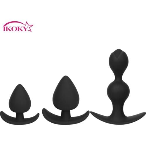 IKOKY Silicone Erotic Anal Plug Butt Beads for Beginner Prostate Massager Butt Plug Sex Toys for Women Butt Plug