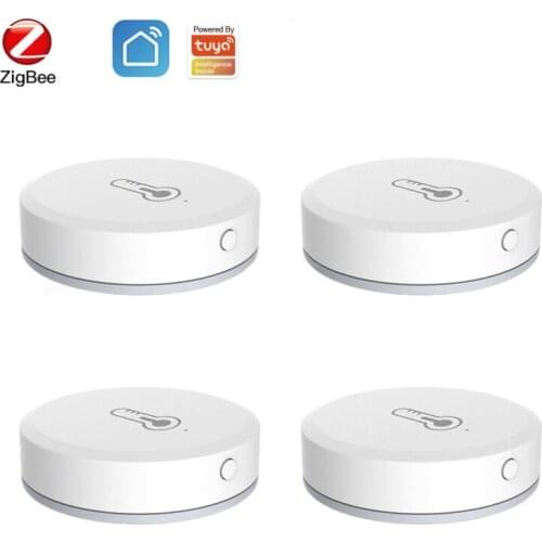 Tuya ZigBee Smart Temperature Humidity Sensor Smart Home Indoor Thermometer Sensor Via Tuya Smart Life APP Real-Time Monitoring