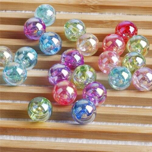 50-100pcs/lot 6/8/10mm Candy AB Color Round Acrylic Beads Loose Spacer Beads For Jewelry Making DIY Bracelet Earring