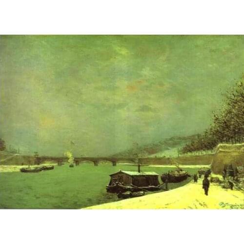 High quality Oil painting Canvas Reproductions The Seine at the Pont d'Iena (1875) by Paul Gauguin hand painted