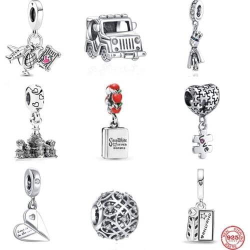 New Prince Pendant Travel Shining Love Charm Jeep Bead Fit Pandora Original Sterling Silver 925 Bracelet For Women Jewelry Gift