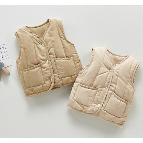 Baby Girl Winter Clothes Boys Vest Jackets Child Casual Sleeveless Coats Baby Girls Outwear Cotton Windbreak Waistcoats Clothing