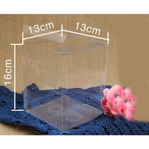 30pcs 13*13*16cm clear plastic pvc box packing boxes for gifts/chocolate/candy/cosmetic/cake/crafts square transparent pvc Box