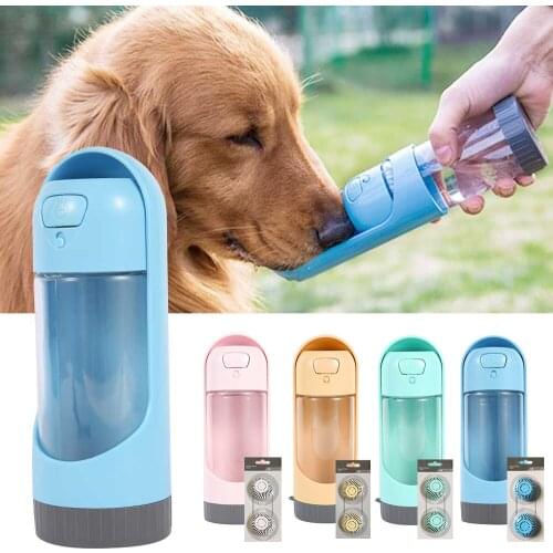 300ml 4 Colors Portable Dog Water Bottle Pet Water Dispenser Dog Feeders Puppy Cat Travel Drinking Bowl Outdoor Feeding Bottles