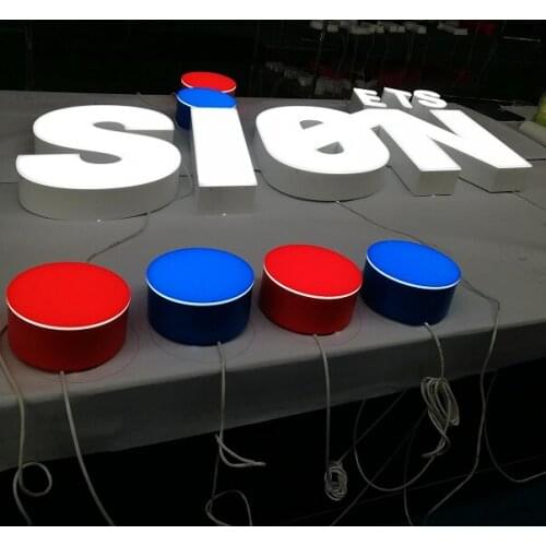 3D LED Luminous Front lit Channel Letter Customized Painting Stainless Steel Sign with Acrylic