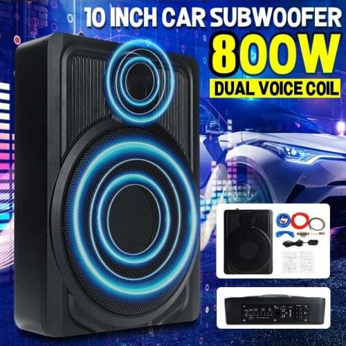 800W HIFI Car Subwoofer Under-Seat Bass Speaker Amplifier Audio Processor Music Player Aluminum Alloy Vehicle Power Stereo Amp