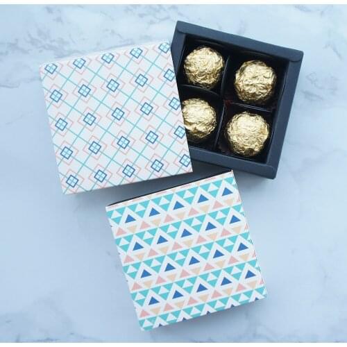 9*9*3.5CM geometry design 2 style 10 set Chocolate Paper Box valentines day Christmas Birthday Party Gifts Packing