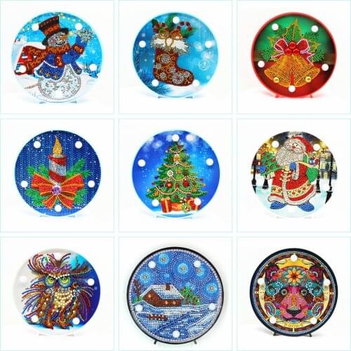 EverShine DIY LED Light Diamond Painting Christmas Craft Lamp Diamond Embroidery Cartoon Diamond Mosaic Art For Childrens Gift