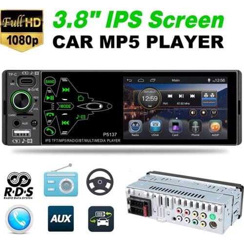 3.8 inch IPS 2.5D Touch Screen Car Stereo Receiver FM Radio 2USB Bluetooth-compatible Auto Multimedia Audio Video MP5 Player