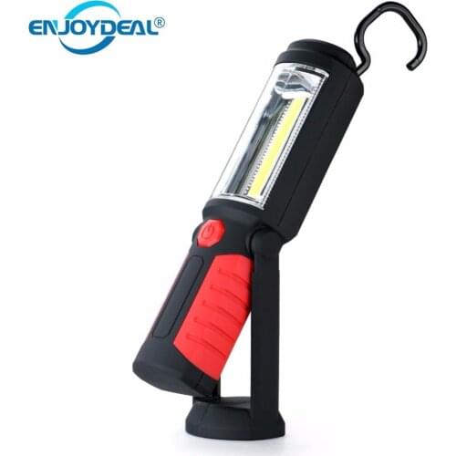 COB LED Work Light Inspection Lamp Flashlight Torch Magnetic Hook Hand Tool Garage Stand Hanging for Outdoors Camping Work Home