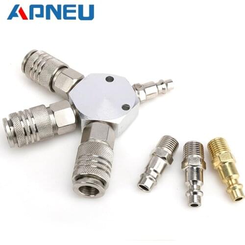 Europe Style EU 3 Three WAY Manifold Quick Coupler 1/4 Coupling For Air Compressor Tools Manifold Splits