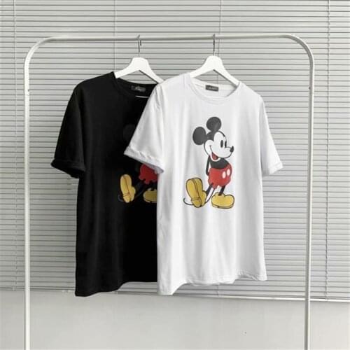 Disney Cartoon Top Mickey Mouse Casual T Shirts Men Summer Short Sleeve Round Neck Tee Tops Fashion Harajuku Cotton Male T-shirt