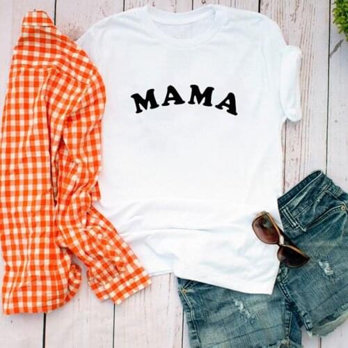 Funny MA MA letter print cotton t shirt for women mother gift graphic tees summer tops
