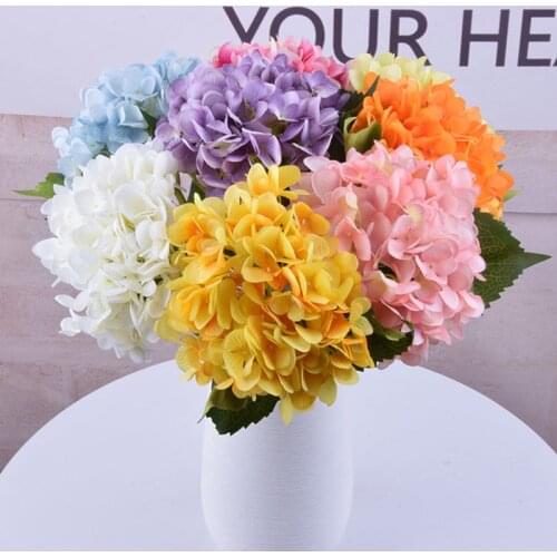 Artificial Peony Flower Home Wedding Party Birthday New Year Valentines Day Floral Decor Silk Hydrangeas Vase Flower Arrangement