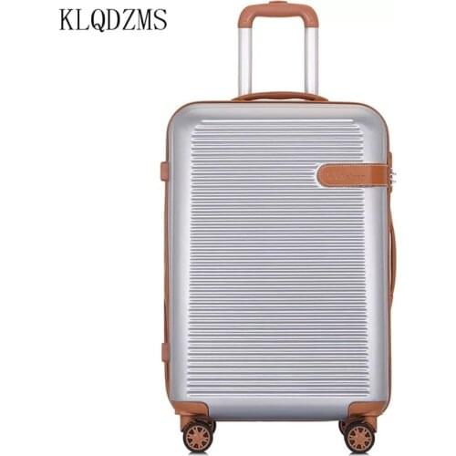 KLQDZMS 20’’24 Inch Carry On Spinner Rolling Retro Luggage PC Wheeled Travel Suitcase Trolley For Women And Men ABS Creative Bag