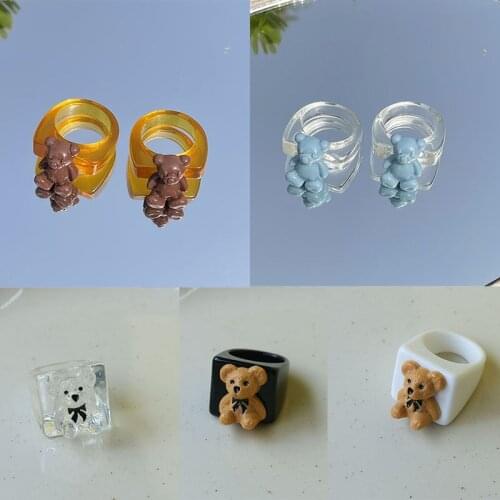 Gummy Bear Ring Jewelry Vintage Hoop Cute Kawaii Accessories Personalized Gift Piercing Emo Designer Wholesale for Women Fashion