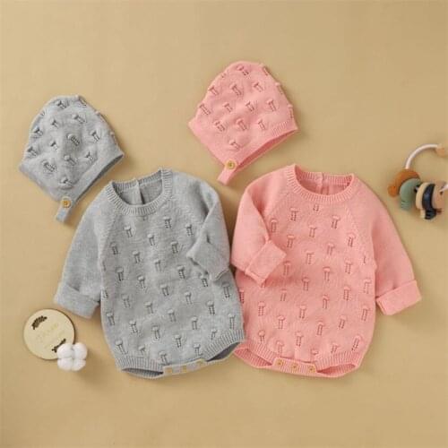 Knitted Baby Romper Newborn Baby Clothes Autumn Winter Boys Romper Long Sleeve Baby Girl Romper Sweater Toddler Baby Jumpsuit