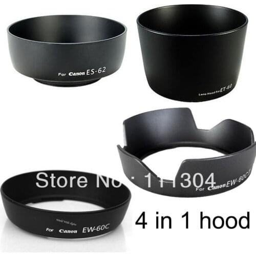 Free+tra4 in1 EW-60C +EW-60CII + ET-60 + ES-62 Lens Hood Set for CANON EOS 550D 600D 650D 1100D EF 18-55mm 55-250mm 50mm f1.8 II