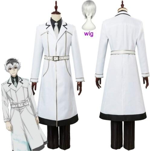 6PCS Anime tokyo ghoul cosplay costume Adult boy Ken Kaneki Cosplay Costume Hoodie Jacket Battle Uniform Halloween Costume
