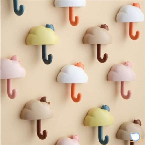 Creative Hook Behind Door Strong And Seamless Viscose Wall Hanging Cute Perforation-Free Clothes Crochet Household Key Sticky