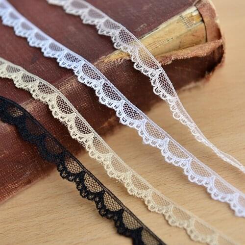 20m/pack 5 Color Half Moon Shape Lace Trim , DIY Accessories Laciness 1cm Wide RS262