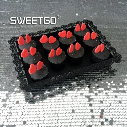 Lace Cake Tray Cafe Black Tray Wedding Dessert Table Iron Plate