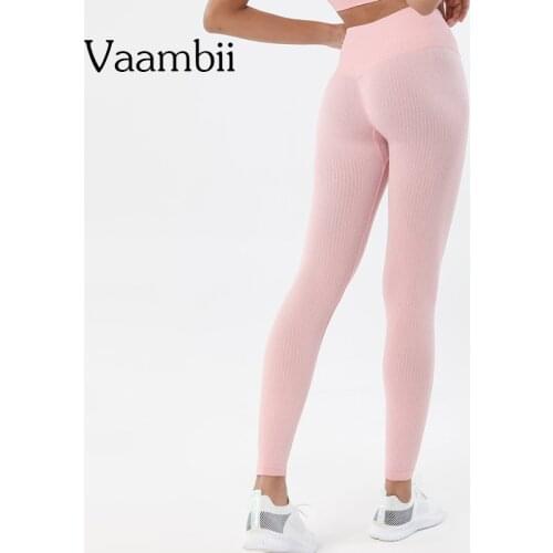Ribbed Leggings Womens Seamless Leggings Sports Yoga Pants Nude Tummy Control Leggings For Fitness Sport High Waist Tights