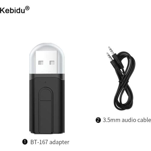 Mini Bluetooth5.0 Audio Receiver Transmitter For TV PC USB Dongle 3.5MM Jack Wireless Adapter support TF card Plug and Play