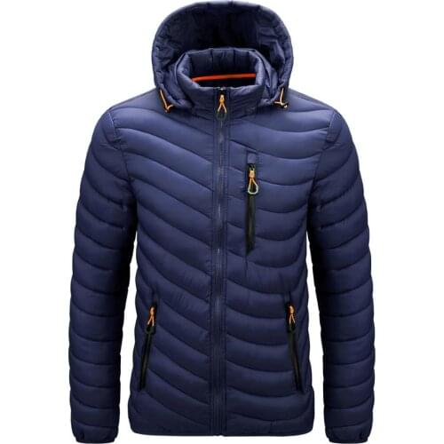 Mens Thicken Puffer Jacket Insulated Water-Resistant Warm Winter Coat with Hood
