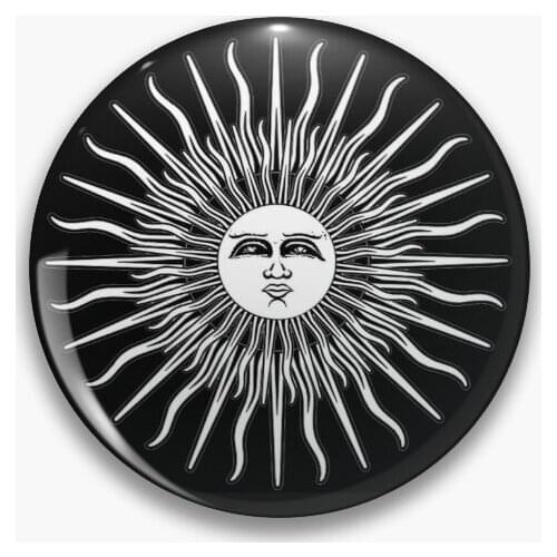 Folk Horror Revival Sun Textless Soft Button Pin Funny Cartoon Clothes Metal Women Creative Jewelry Badge Decor Gift Lapel Pin