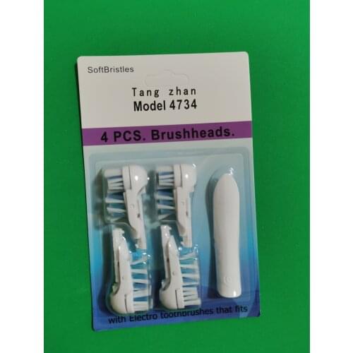 Tangzhan Sensitive Replacement Electric Replacement Toothbrush Heads (4 Count), Dual Clean Rotating Sets for Braun Oral B
