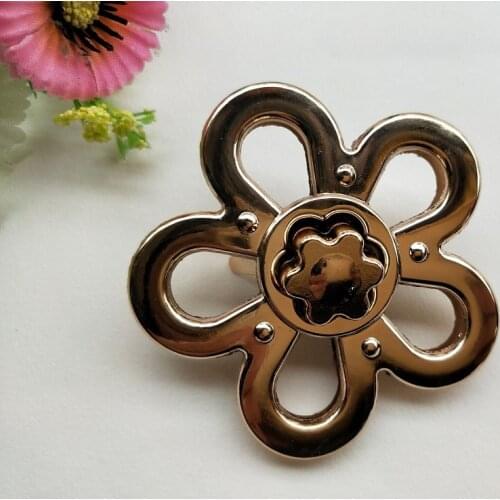 New luggage handbag hardware accessories 5 petals sunflower shape metal decorative twist lock