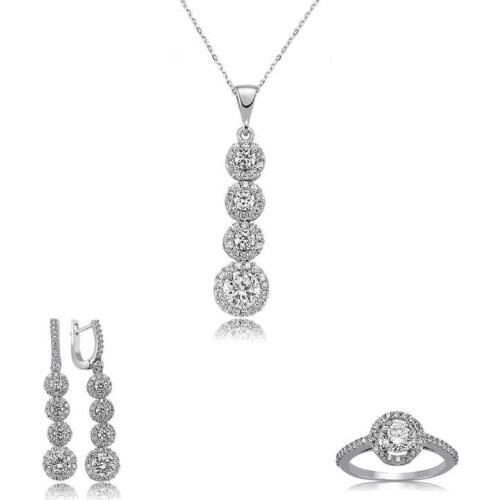 Original silver , In-Line, Four Stones Set ,Most Special Jewelry Sets Suitable and Quality Products Types