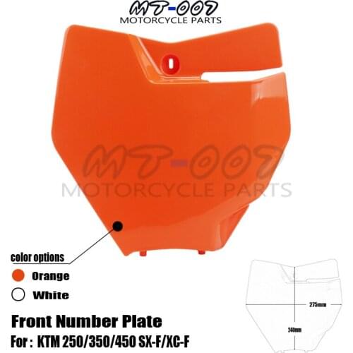 MX orange Plastic Front Number Plate Name Plate Panel For KTM 2016 2017 SX SXF 125 250 350 450 530 Dirt Bike Motocross Enduro