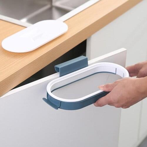 Cupboard Door Back Hanging Trash Rack Storage For Kitchen Garbage Rubbish Bag Can Holder Hanging Kitchen Cabinet Trash Rack Tool