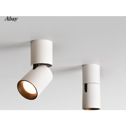 Dimmable Rotation LED Downlights 9W12W15W COB LED Ceiling Spot Lights AC85~265V LED Wall Lamp Warm Cold White Indoor Lighting