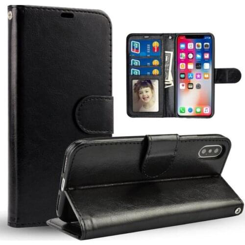 For iPhone 11 Pro Max XS MAX XR PU leather Phone Case Shockproof Soft Transparent Back Cover For Samsung Note10 S10 Plus