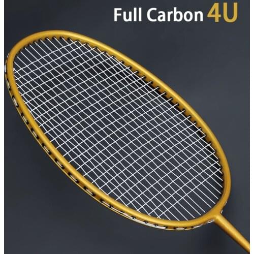 Full Carbon Fiber Badminton Rackets With Strings Professinal Racquet Offesive Type G4 Trainnig High Quality Racket