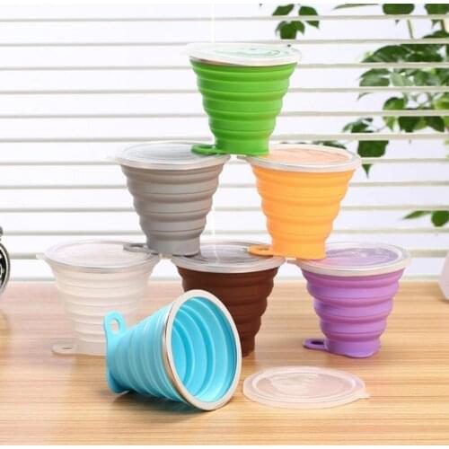 200-400ml Folding Cup Portable Silicone Retractable Collapsible Outdoor Coffee Handcup Travel Cup Sport Water Cup