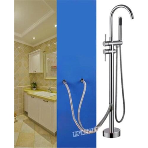 Household Bathtub Faucet Set High-quality Floor Standing Bathtub Faucet Dual Handle Vertical Bathtub Filler Faucet A-type 1150mm