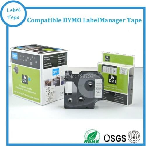 Compatible Dymo Labelmanager 12mm D1 Black on White Dymo Maker 45013 Label Tape Cartridges