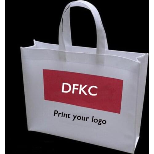 Factory price! 300pcs Custom logo bags High qualilty Non woven bags Shopping bags with logo tote clothes bags handle bags