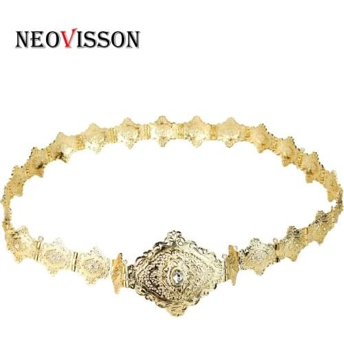 NEOVISSON Caftan Belt Metal Buckle Africa Wedding Dress Waist Belt Bridal Jewelry Gift