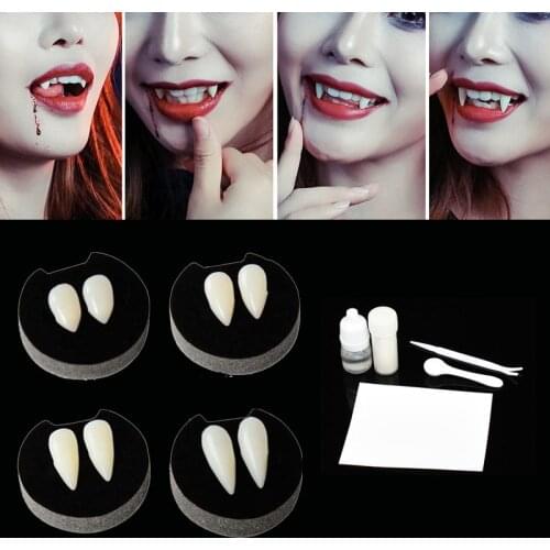 Halloween Decoration Vampire Teeth Dentures Prop Zombie Devil Fangs Tooth With Dental Gum Halloween Costume Props Party Supplies