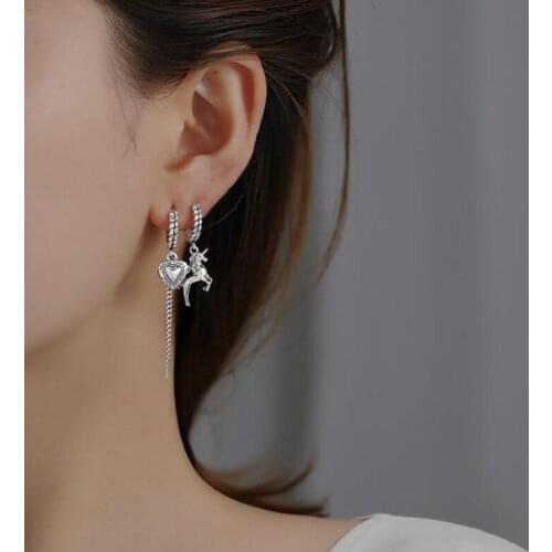 ​ZDMXJL 2021 New Fashion Womens Earrings Fine Metal Steed Heart Eardrop Earrings For Women Party Girl Jewelry Gifts Wholesale